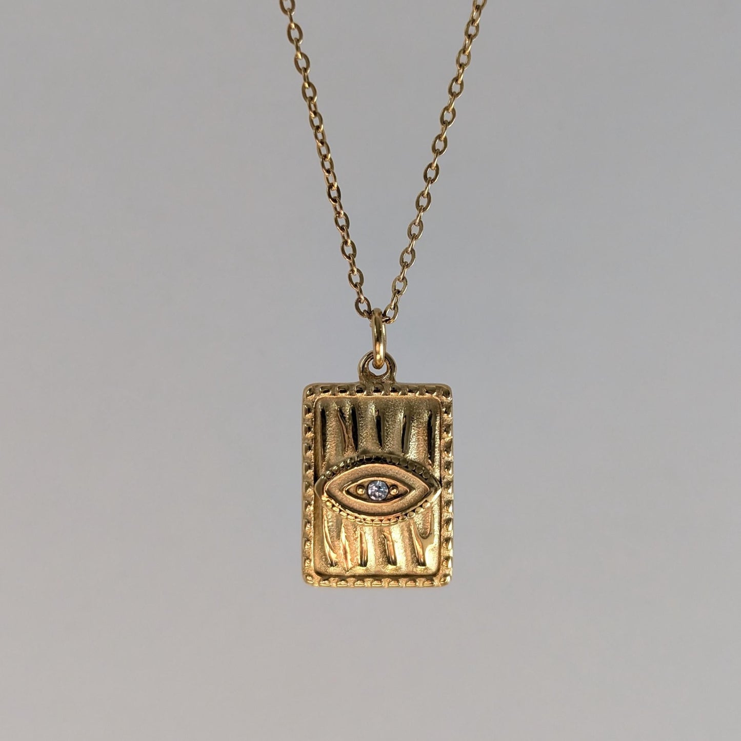 Gold Mini Evil Eye Medallion Necklace