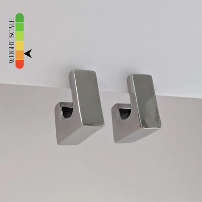 Nita Chunky Hoop Earrings - Silver