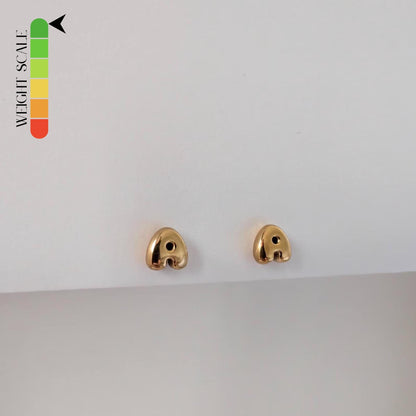 Gold Mini Letter Stud Earrings