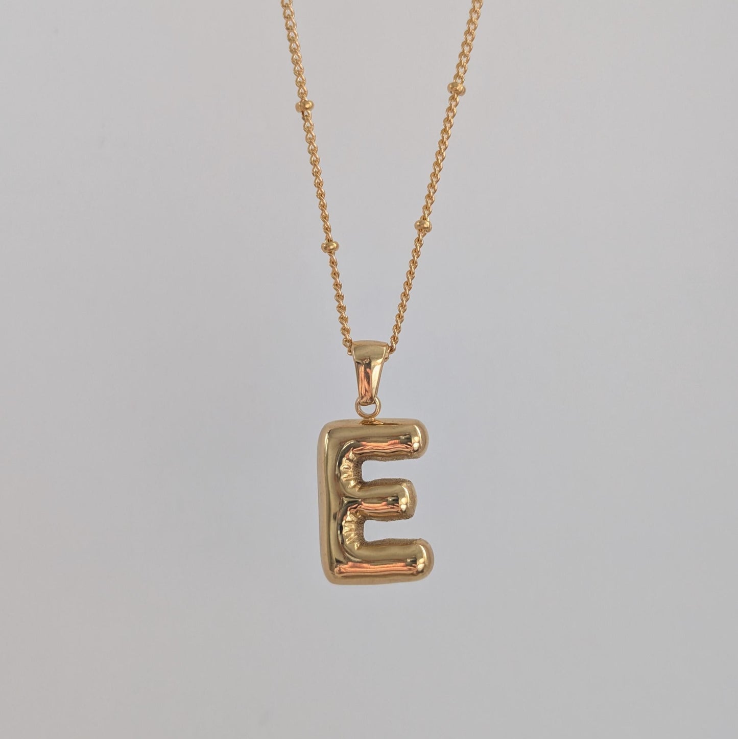 Gold Bubble Letter Necklace