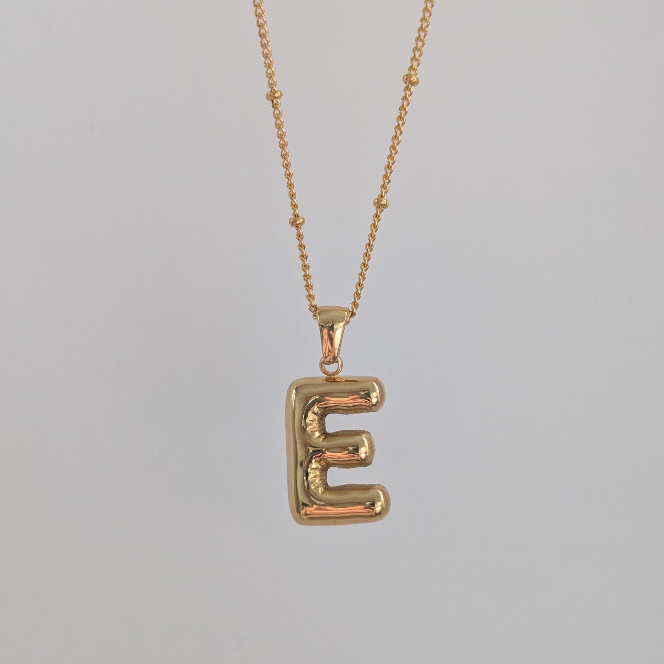 Gold Bubble Letter Necklace