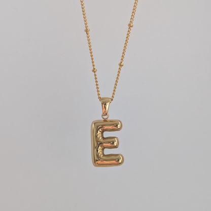 Gold Bubble Letter Necklace