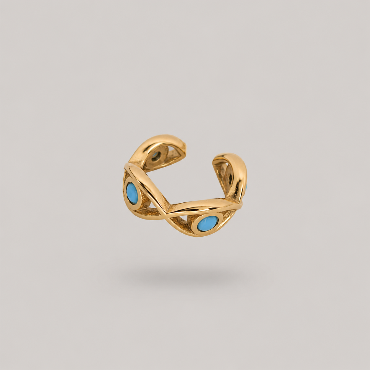 Aqua Evil Eye Ear Cuff