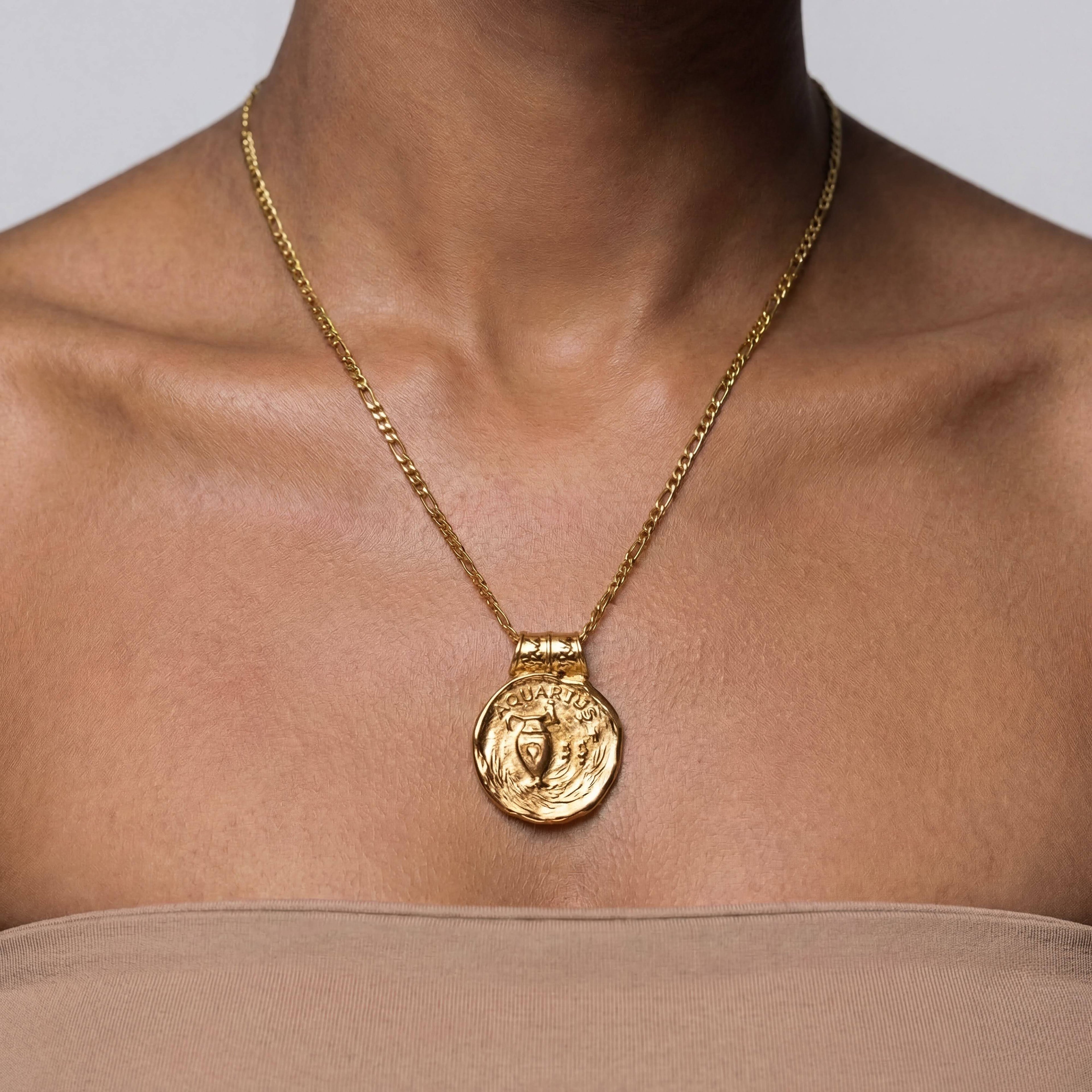Zodiac Medallion Pendant Necklace