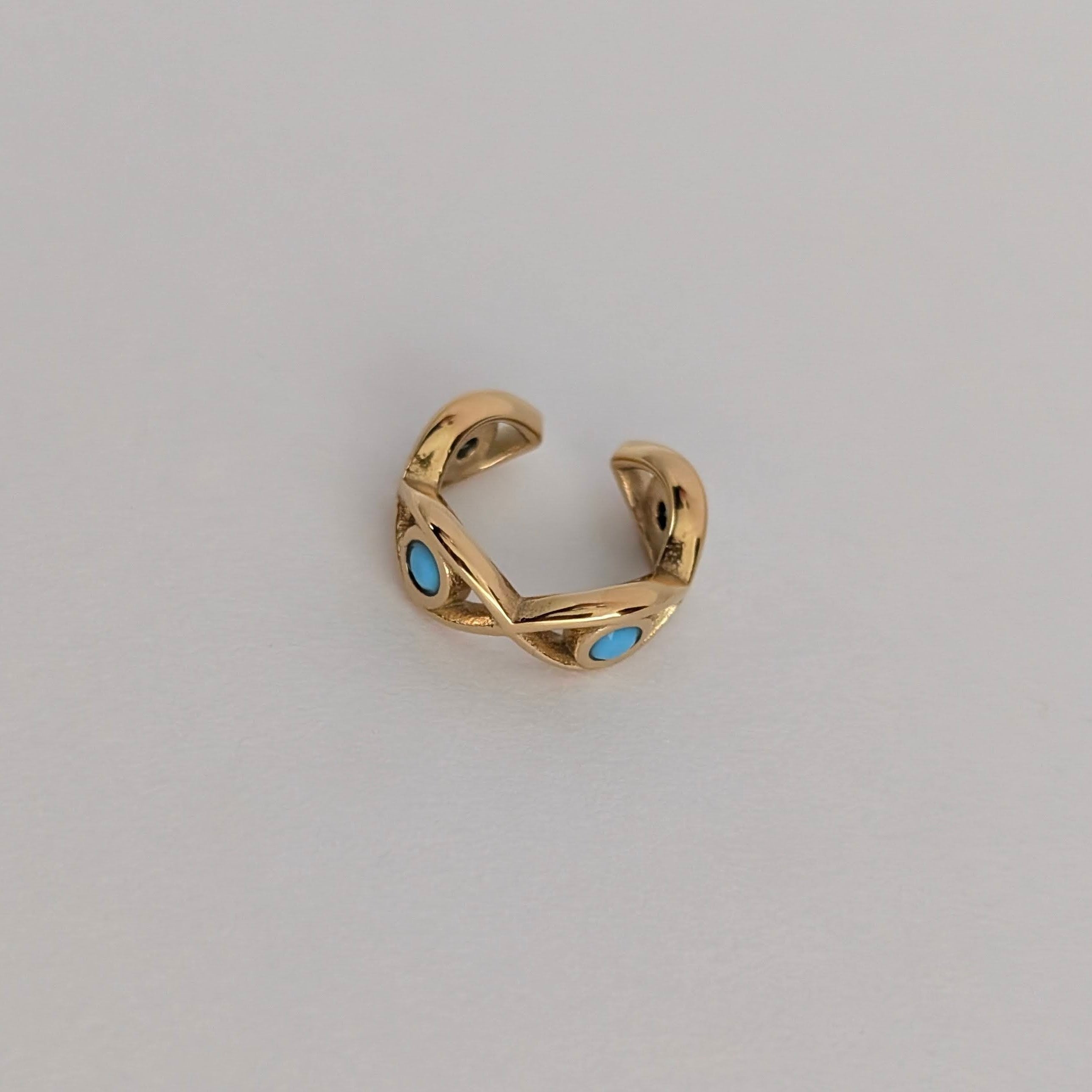 Aqua Evil Eye Ear Cuff