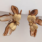 Flora Earrings - Amber