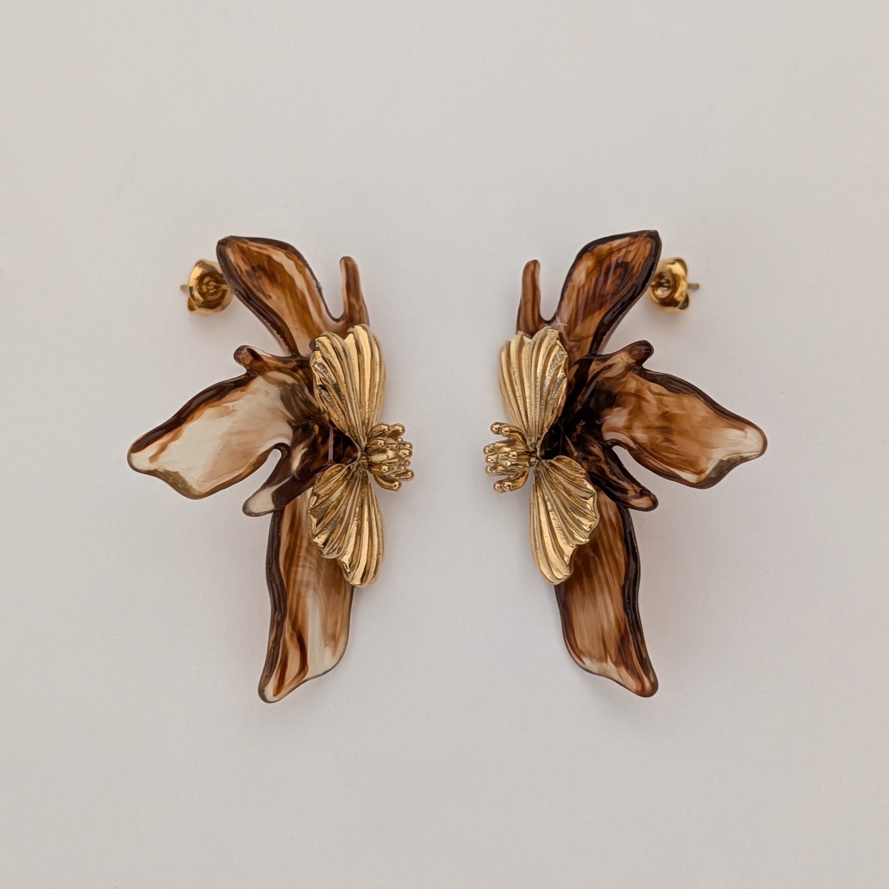 Flora Earrings - Amber