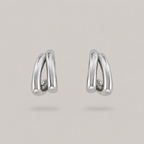 Sina Mini Double Hoops - Silver