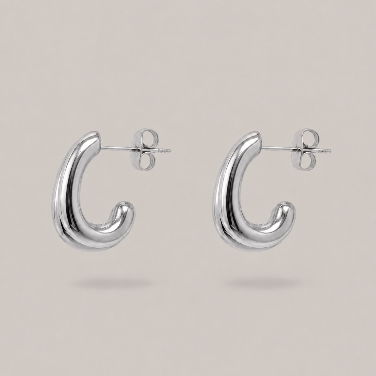 Sina Mini Double Hoops - Silver