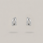 Sina Mini Double Hoops Silver - mini silver double hoop huggies