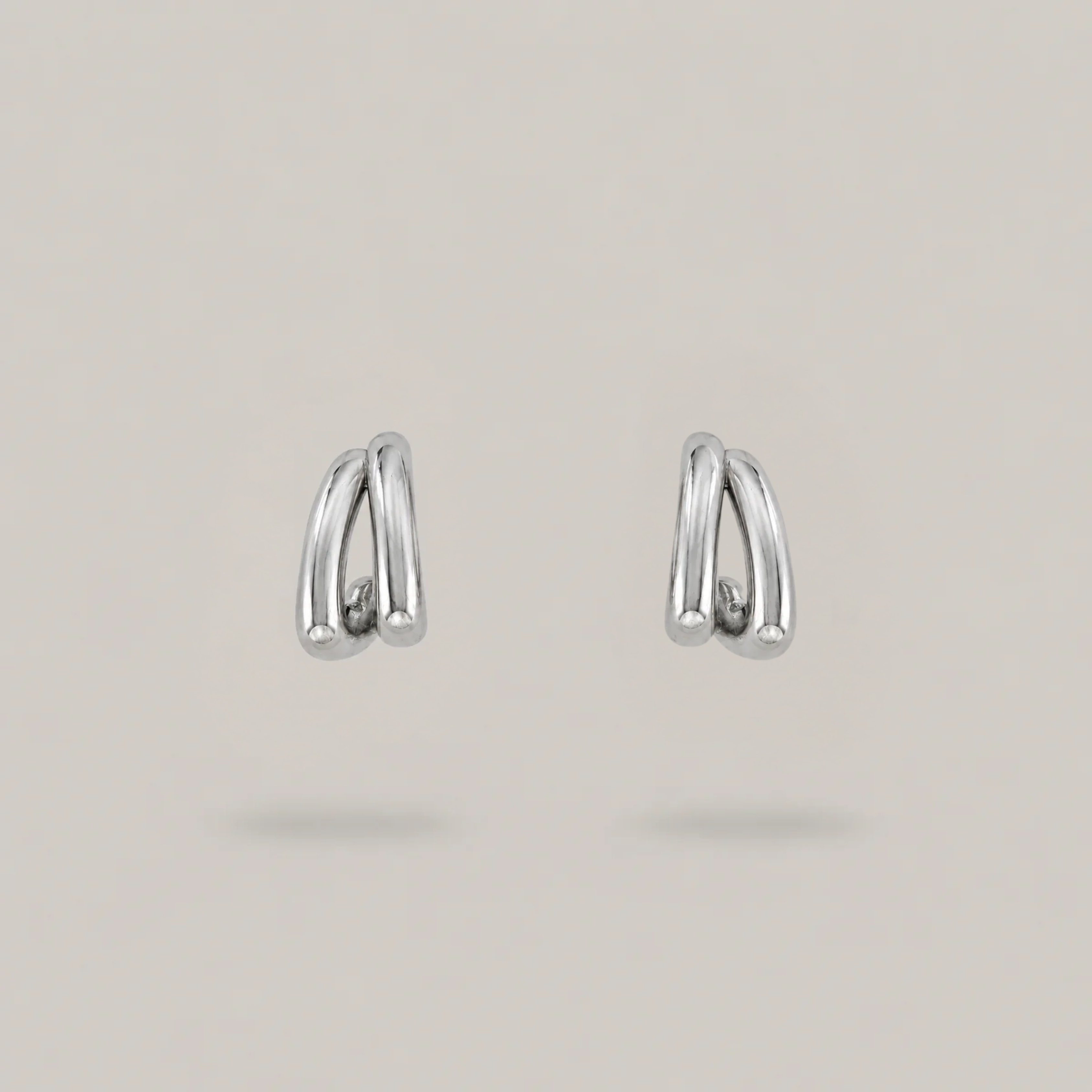 Sina Mini Double Hoops - Silver