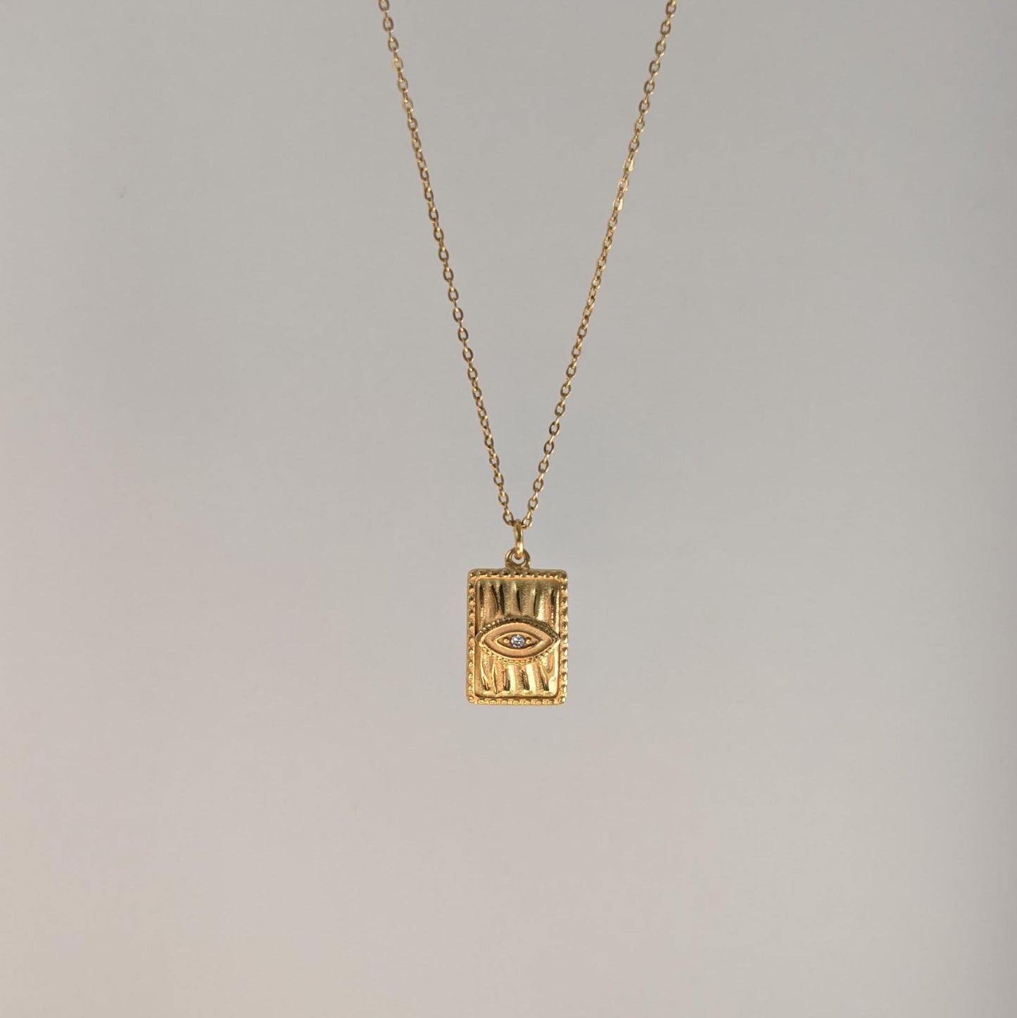 Gold Mini Evil Eye Medallion Necklace