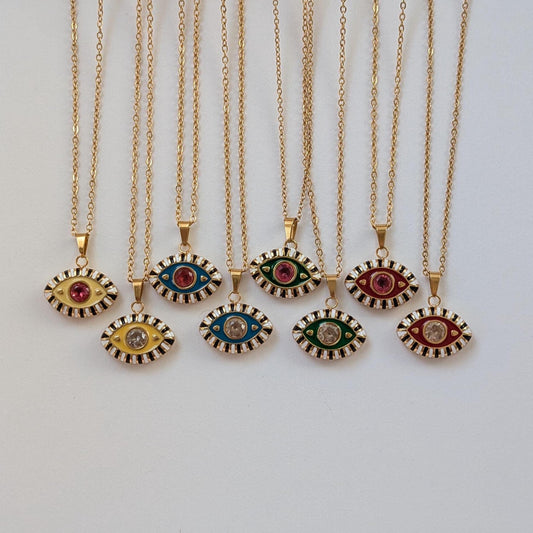 Gold Evil Eye Necklace
