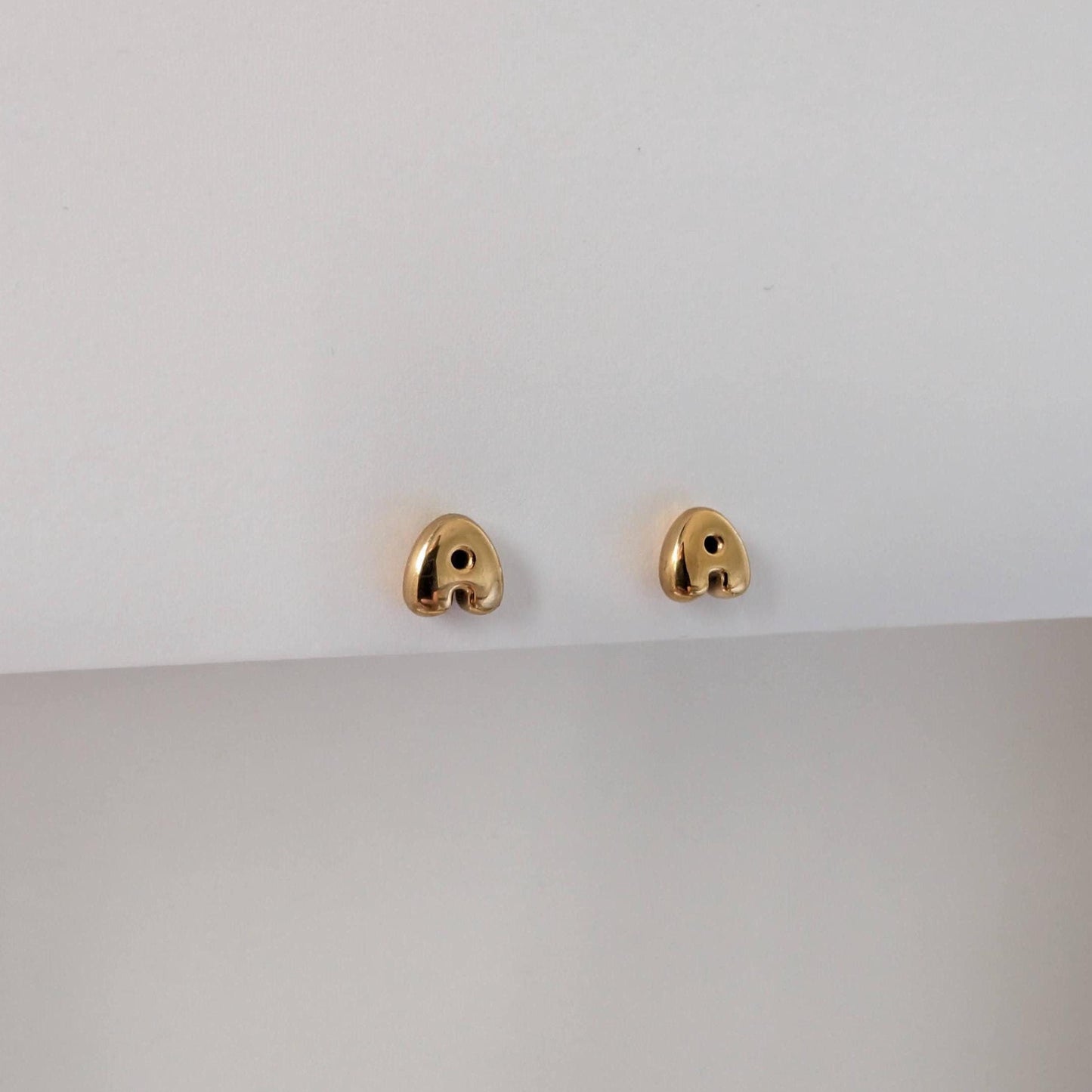 Gold Mini Letter Stud Earrings
