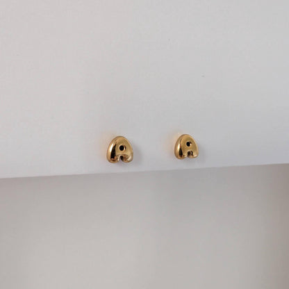Gold Mini Letter Stud Earrings