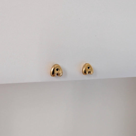 Gold Mini Letter Stud Earrings